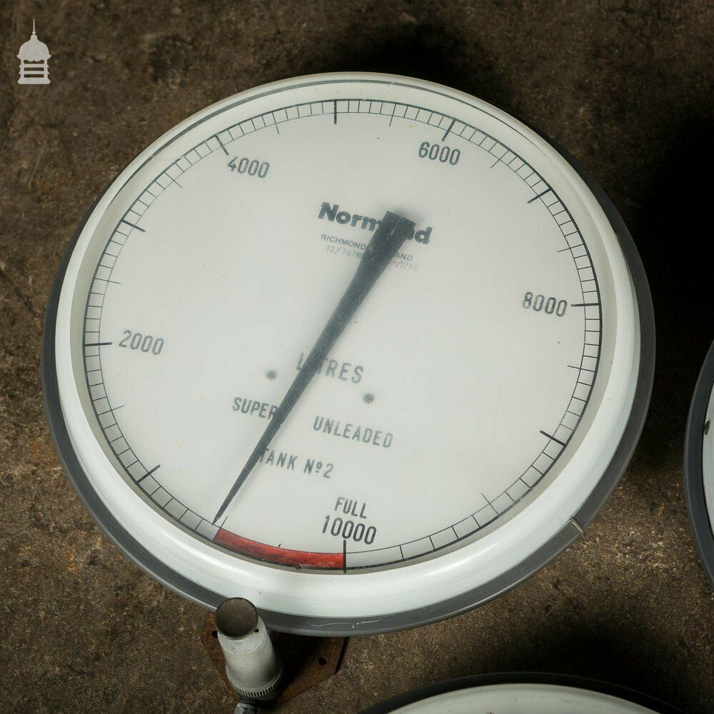 Vintage Set Of 5 Industrial Fuel Gauges photo furniture