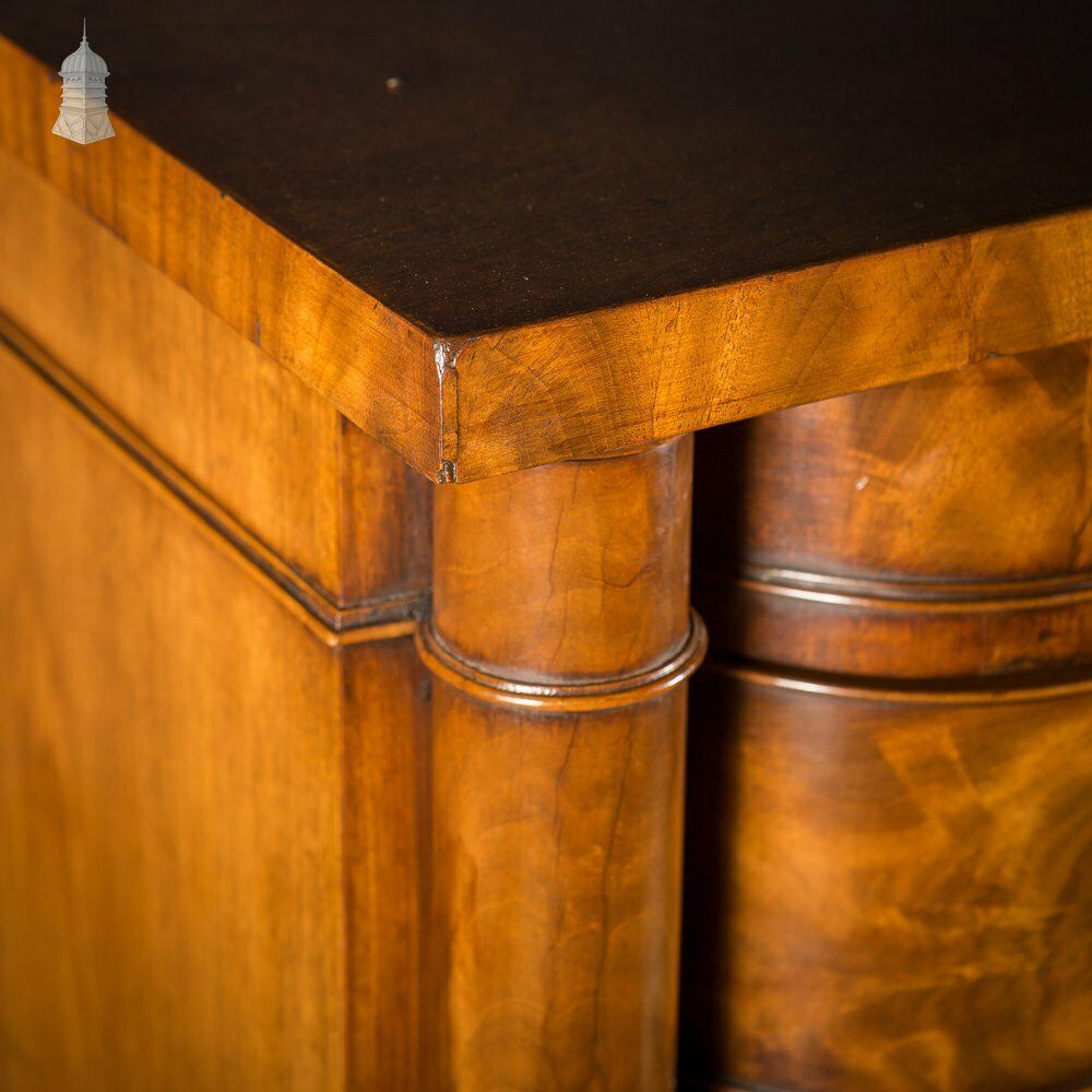 photo for sale Impressive 19th C Bow Fronted Flanked Column Mahogany Chest Of Drawers