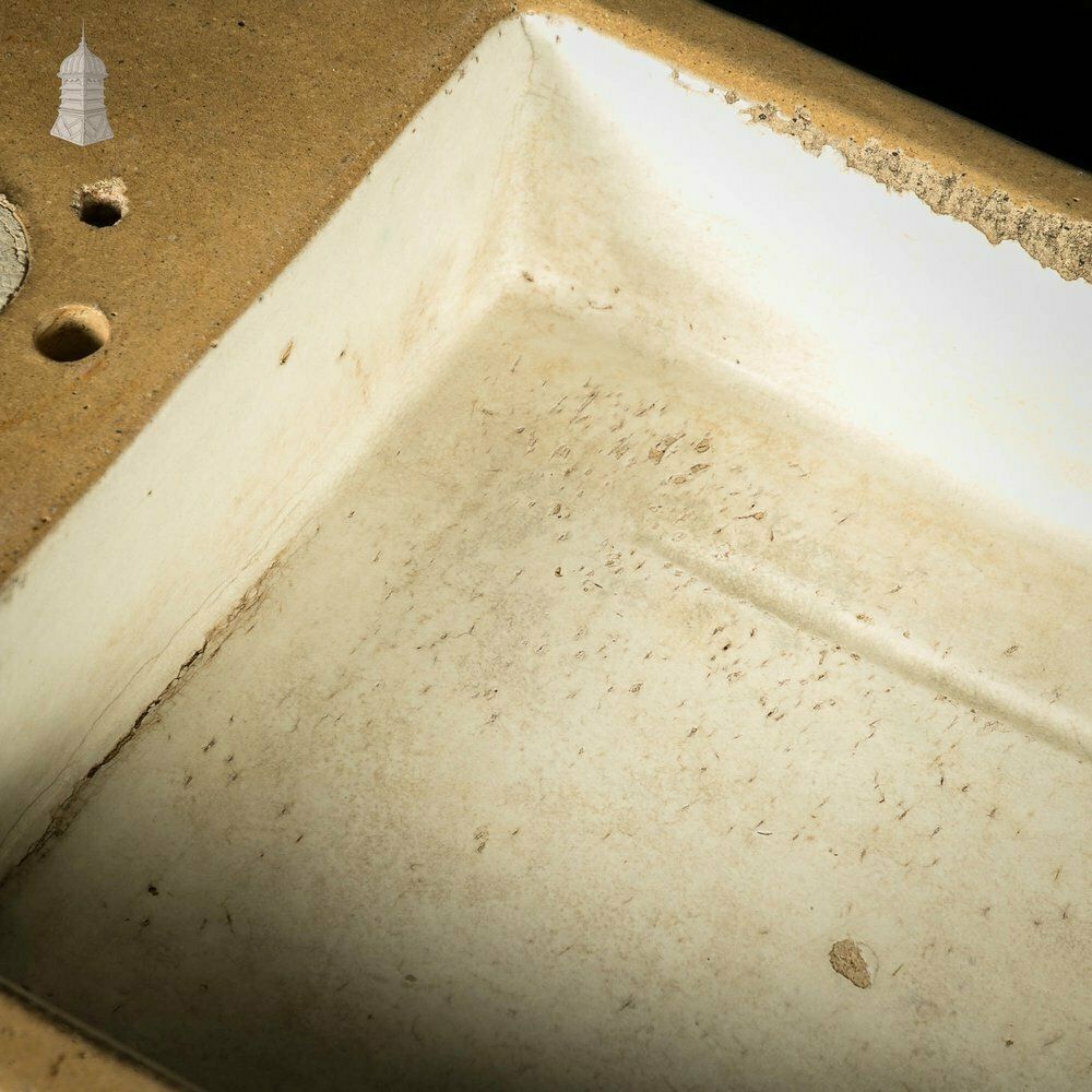 photo for sale Trough Sink, Fluted Cane And White Worn Glaze, 19th C