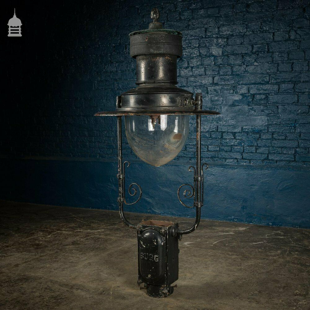 19th C Black Painted Copper Top Lampost Light Fitting photo furniture