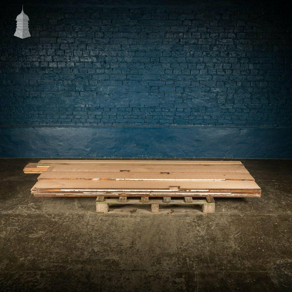 Batch Of 13.5 Square Metres Of Mixed Width Planed Pitch Pine Wall Cladding Floorboards photo 3420.0