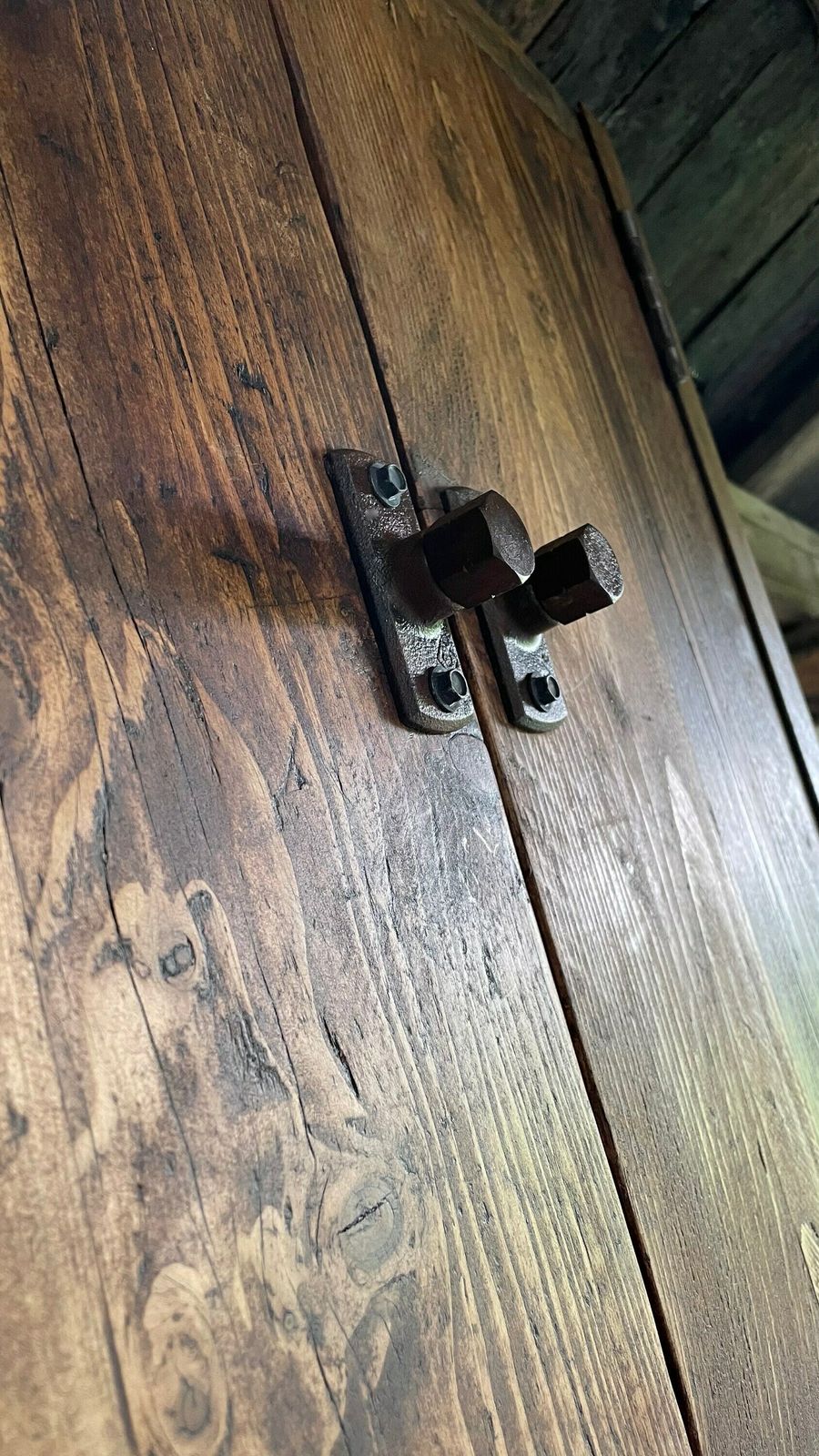 Harvey Industrial Reclaimed Scaffolding Board Shallow Wall Cupboard / Bathroom Cabinet With Rusty Angle Iron Sides photo 1385.0