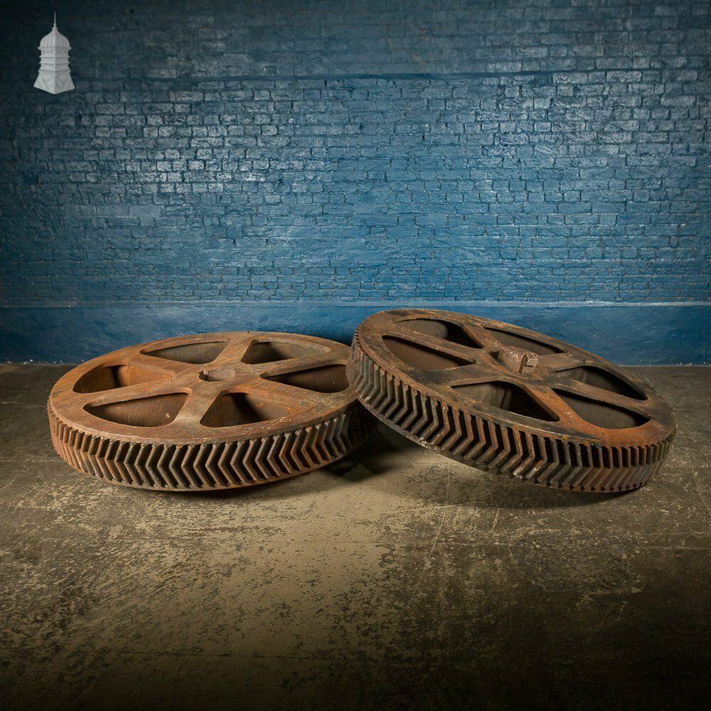 Pair Of Huge Cast Iron Cog Gears – 2 Metres In Diameter photo vintage