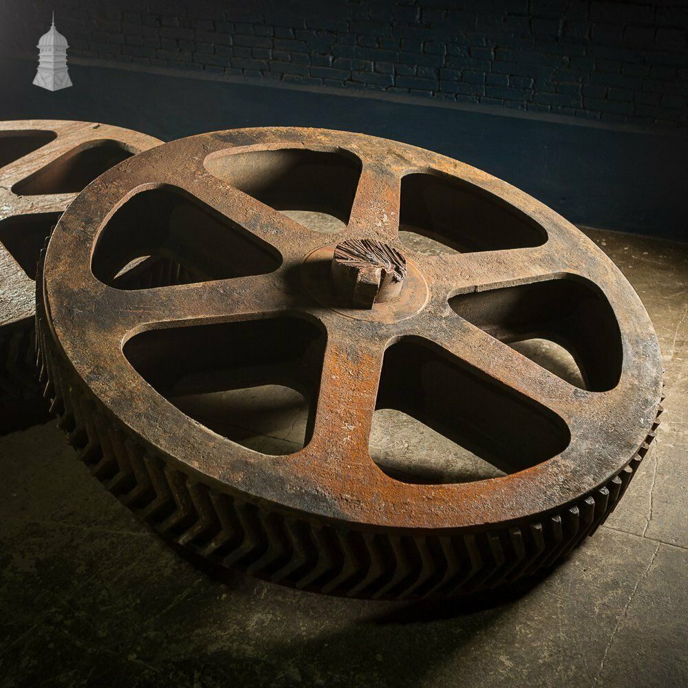 Home Decor Pair Of Huge Cast Iron Cog Gears – 2 Metres In Diameter photo