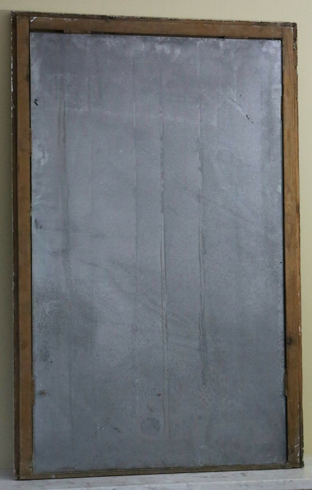 Antique Large Painted Overmantle Or Wall Mirror From The 19th Century photo vinterior