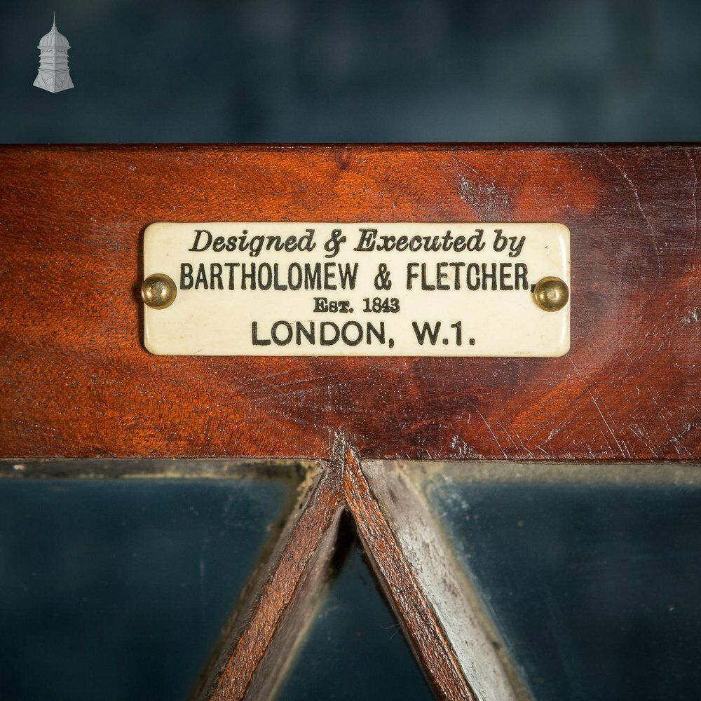 2940.0 Circa 1890 Small Scale Glazed Bookcase By Bartholomew & Fletcher With Diamond Banded Glass & Reeded Detail photo