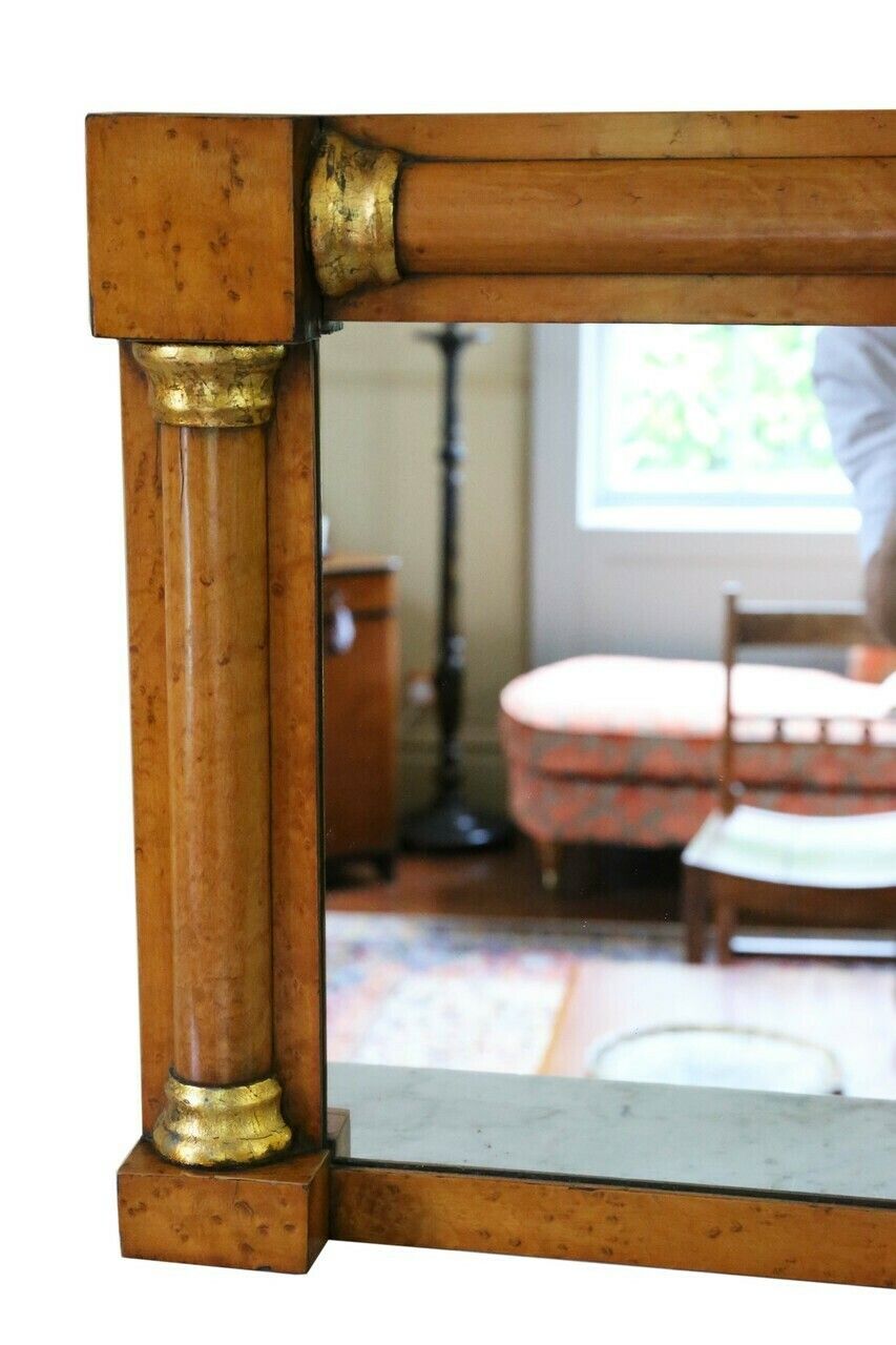 Antique Birds Eye Maple Overmantle Wall Mirror 19th Century Fine Quality photo furniture