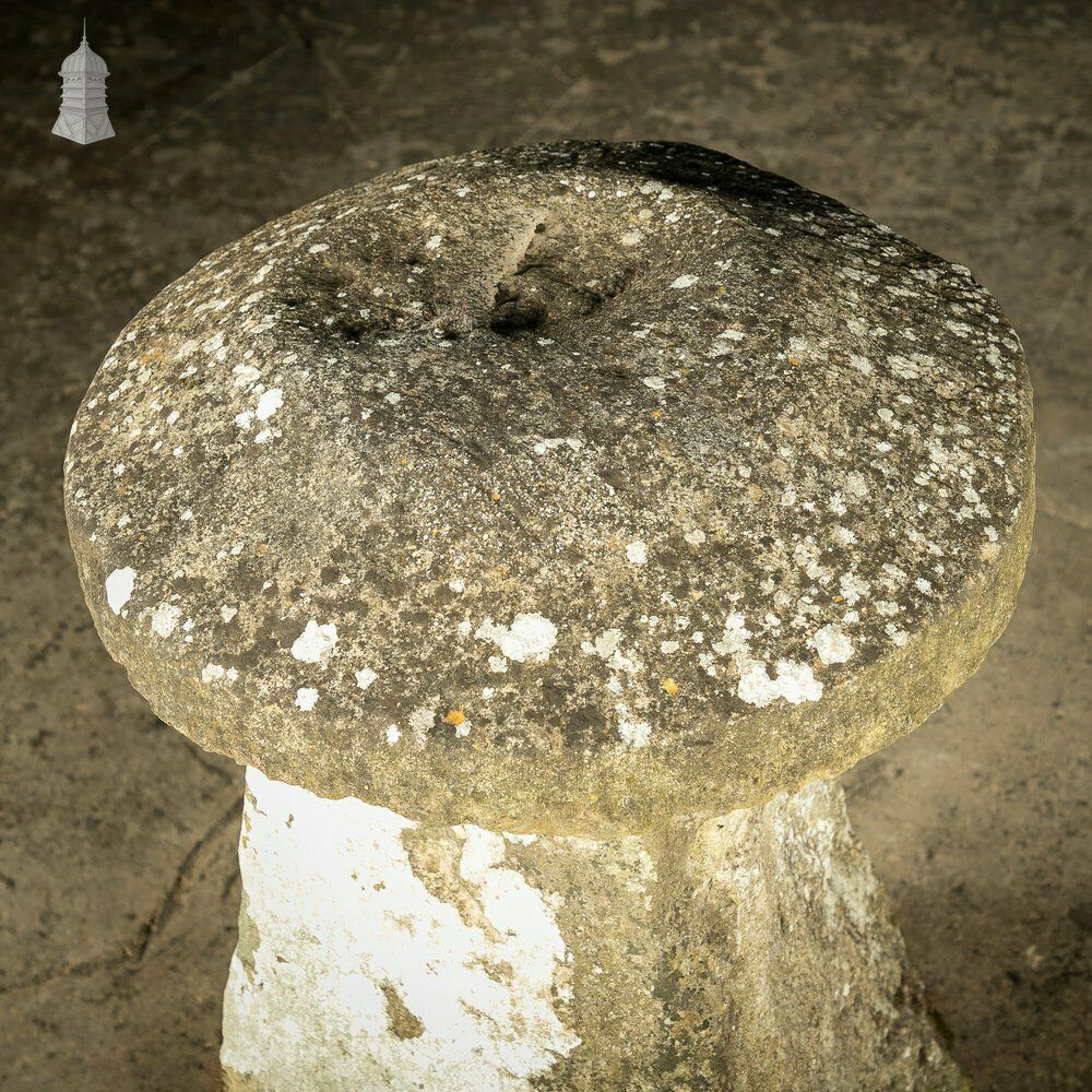16th C Sandstone Staddle Stone Square Base With Circular Top photo Garden Decor