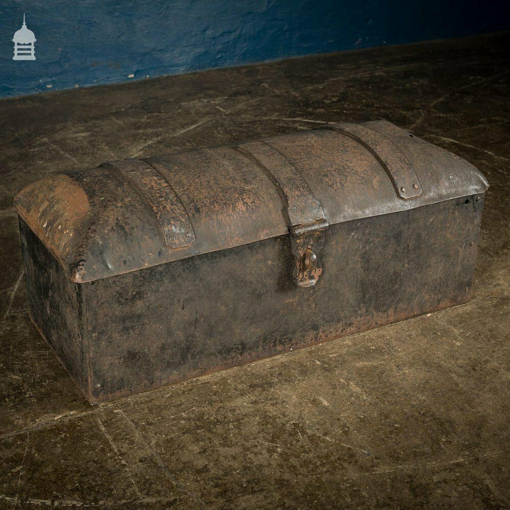 photo for sale 18th C Forged Dome Top Strongbox