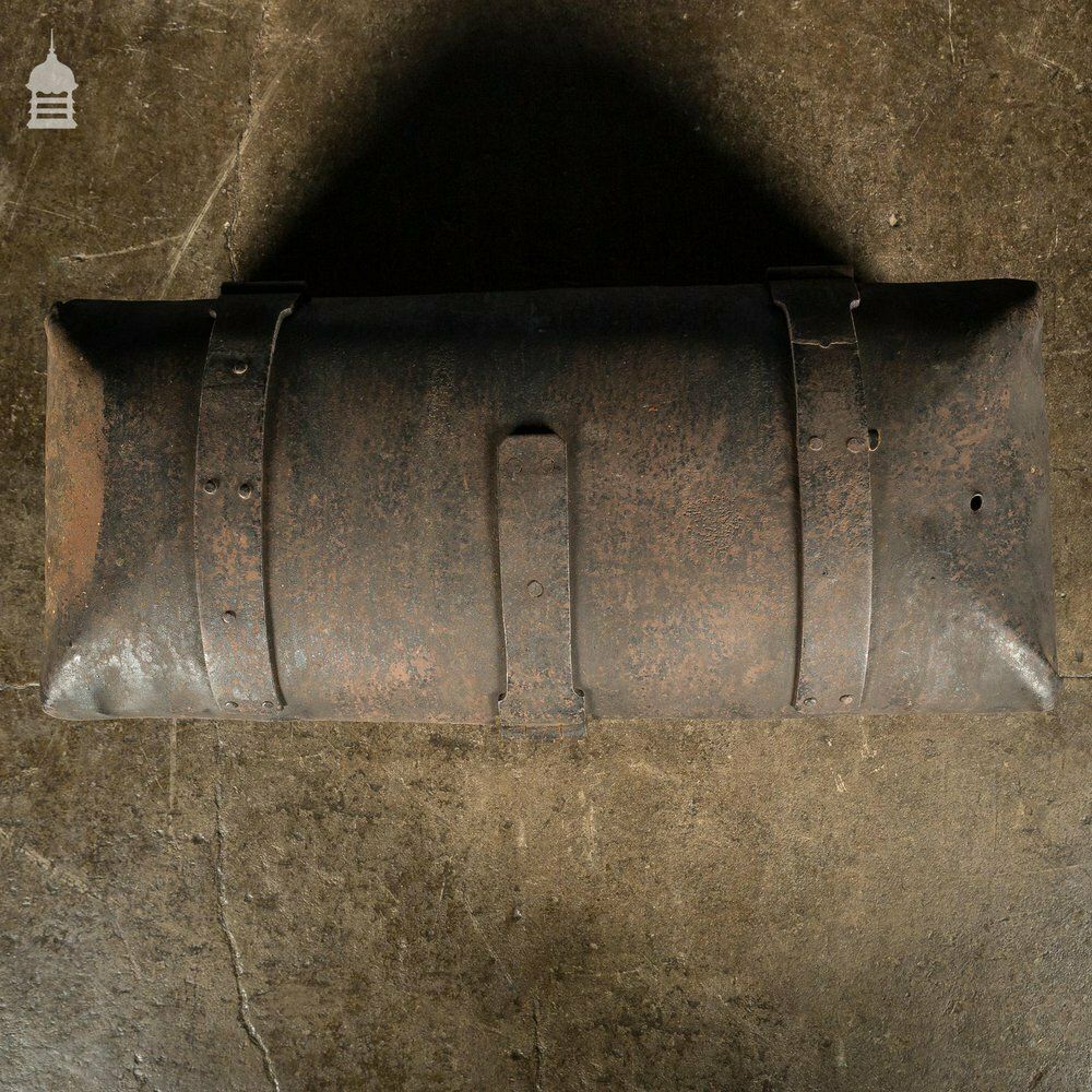 photo vintage 18th C Forged Dome Top Strongbox