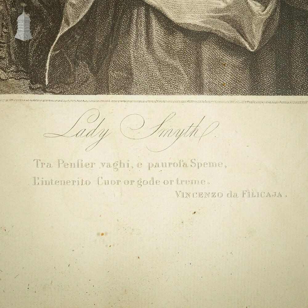 Framed Print Of 1789 Engraving Of Lady Smyth And Her Children: George Henry, Louisa And Charlotte photo buy