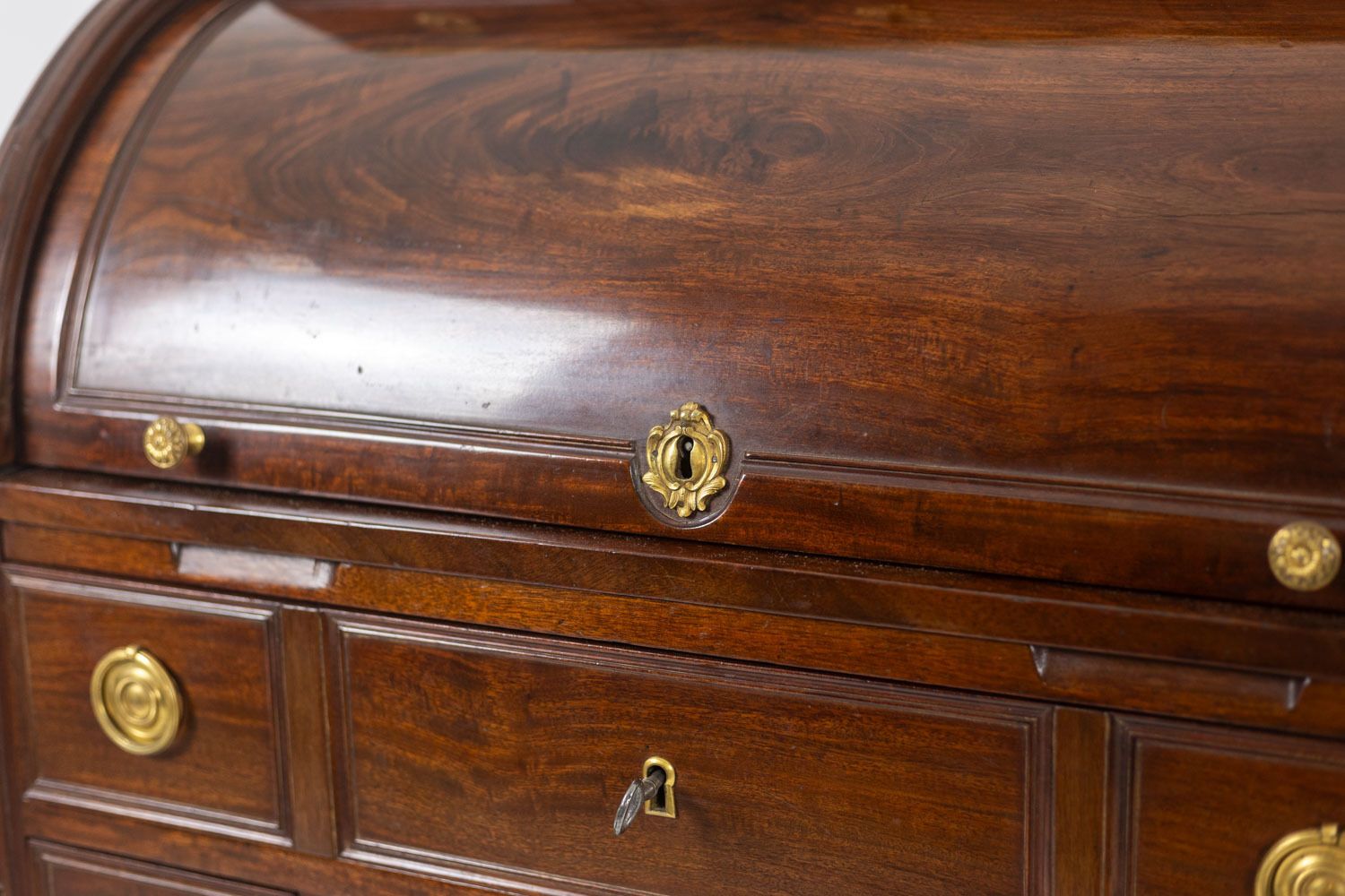 Desk – Or Secretary, Cylinder, In Mahogany. Late 18th Century Period. photo Furniture