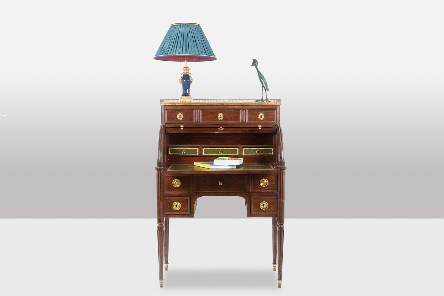 Desk – Or Secretary, Cylinder, In Mahogany. Late 18th Century Period. photo vintage