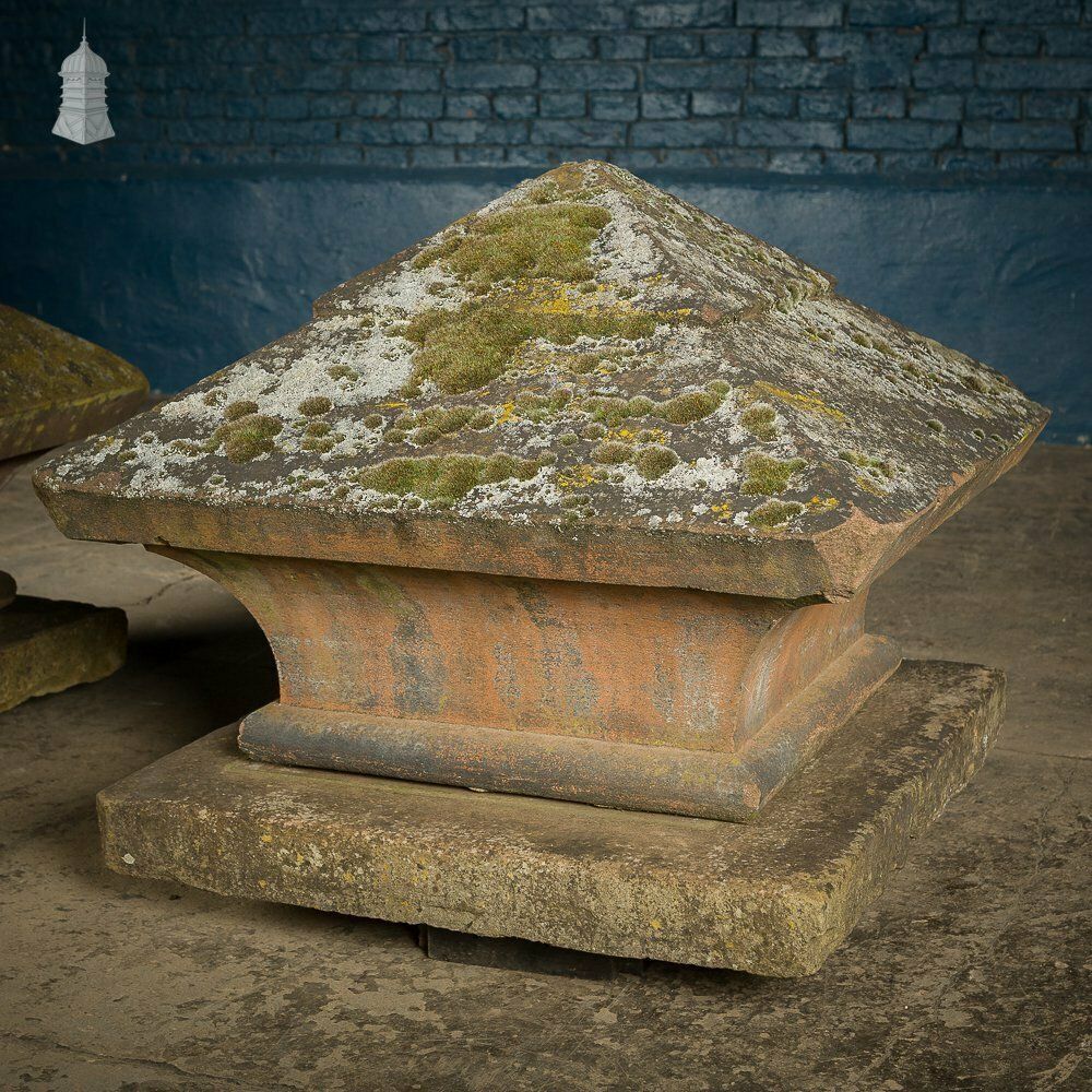 photo furniture Pair Of 18th C Stone Pier Caps On Later Bases
