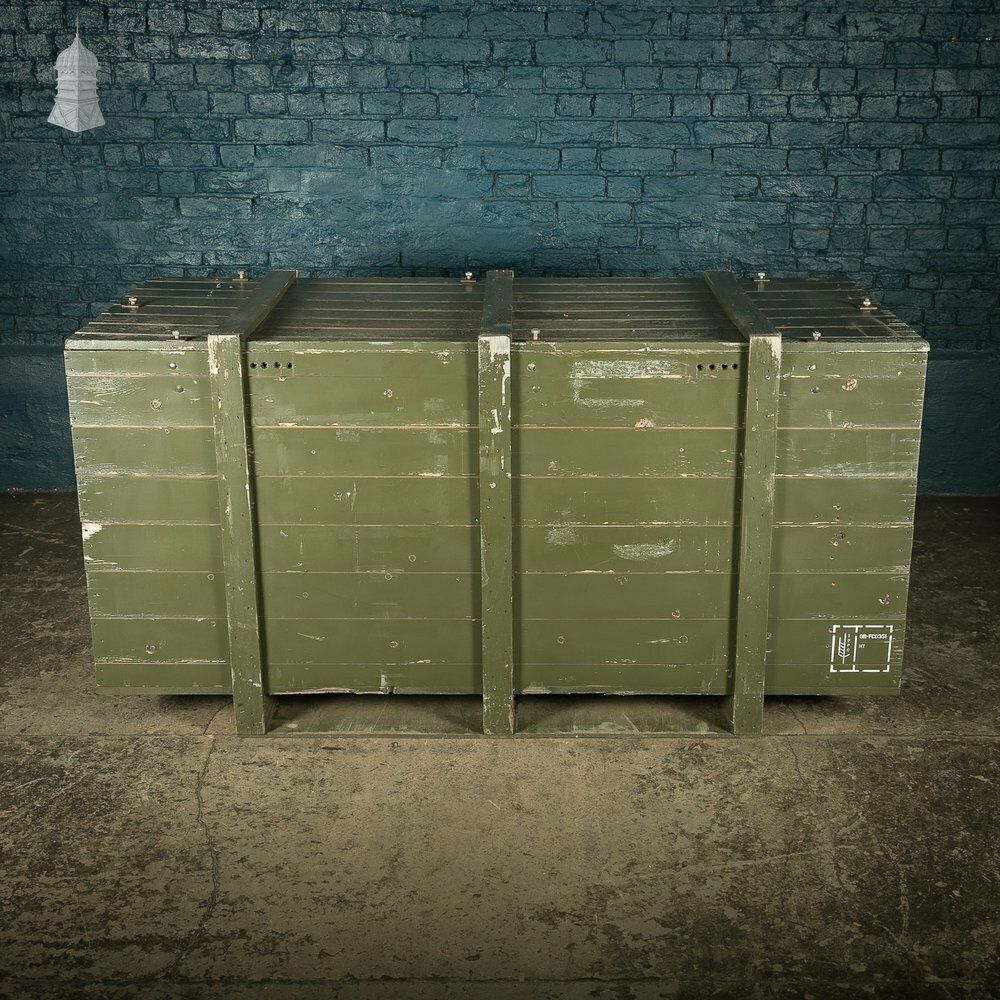 Large Green Painted Aircraft Parts Shipping Crate Reclaimed From A Norfolk Raf Base photo furniture