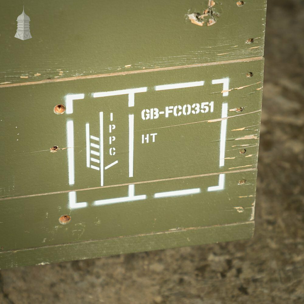 photo furniture Large Green Painted Aircraft Parts Shipping Crate Reclaimed From A Norfolk Raf Base