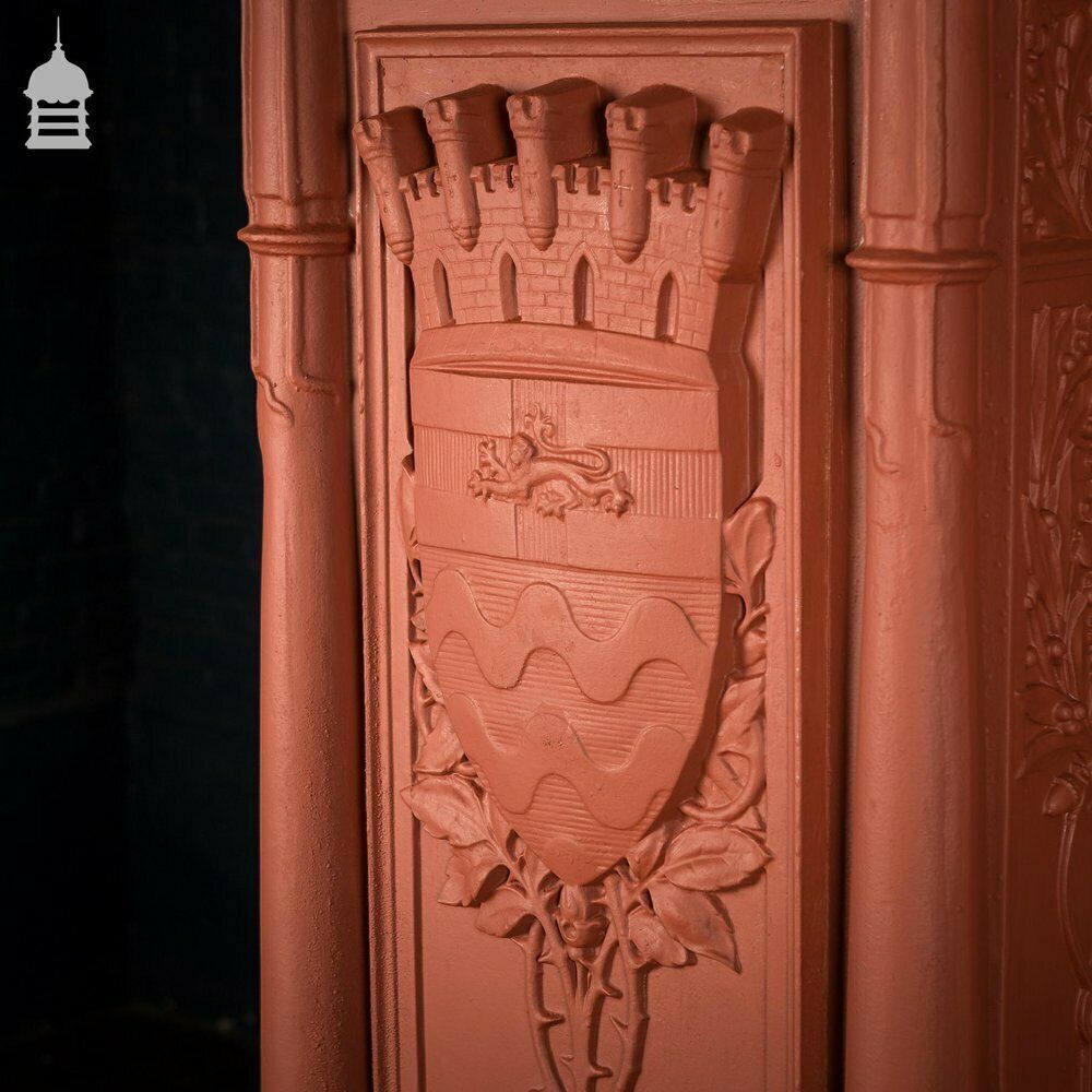 Pair Of Cast Iron London County Council Embankment Lamppost Bases Finished In Red Oxide Primer photo vinterior