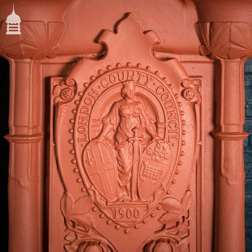 photo furniture Pair Of Cast Iron London County Council Embankment Lamppost Bases Finished In Red Oxide Primer