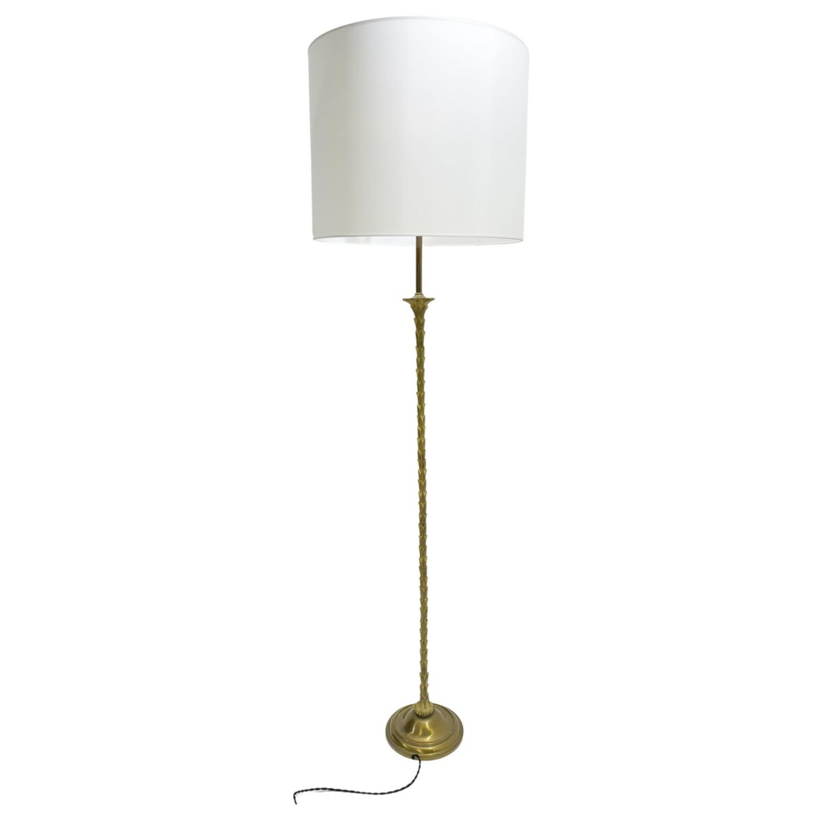 Mid Century Brass Floor Lamp By Maison Baguès, France, 1950s photo vintage