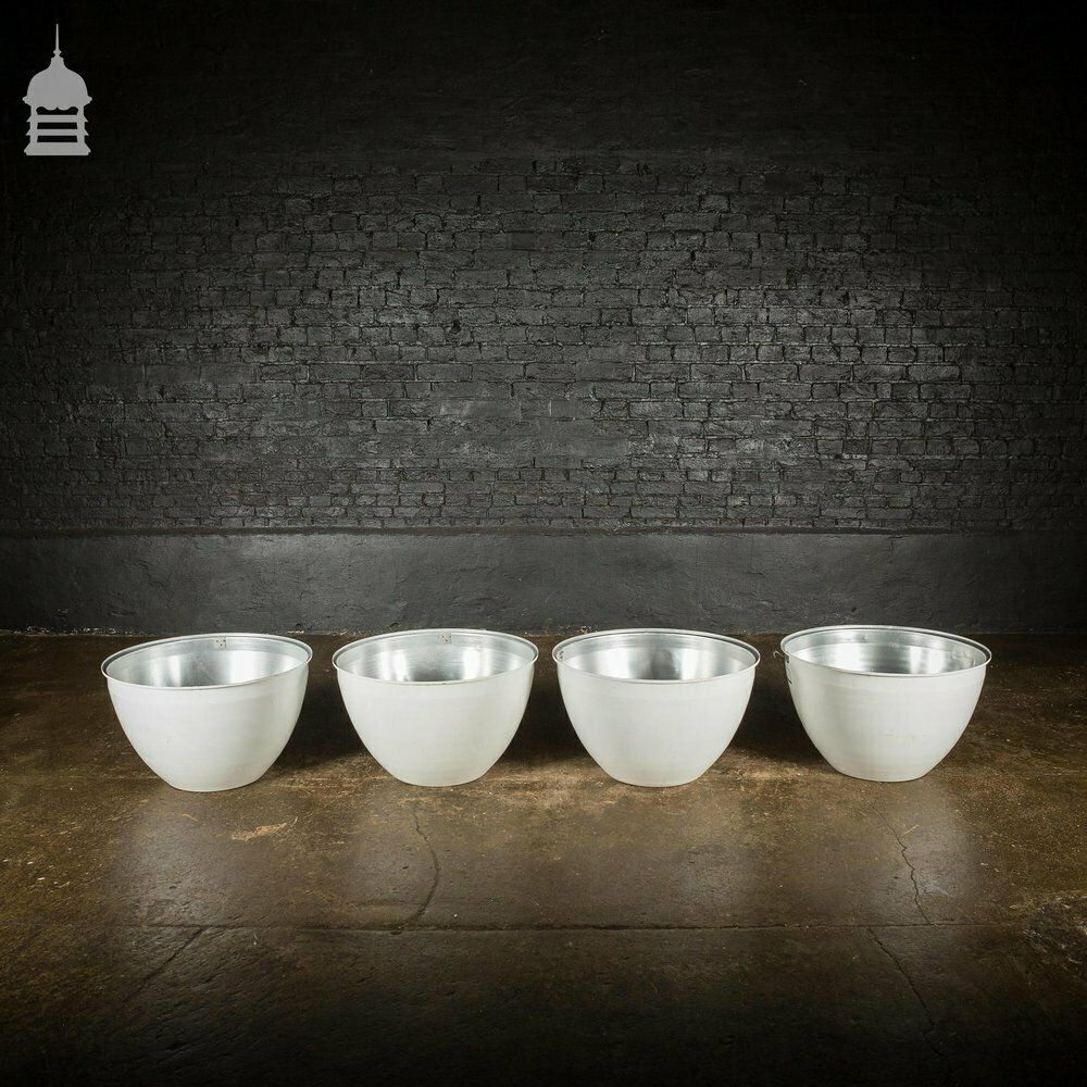 Set Of 4 Vintage Aluminum Industrial Holophane Reflector Factory Light Shades photo Lighting
