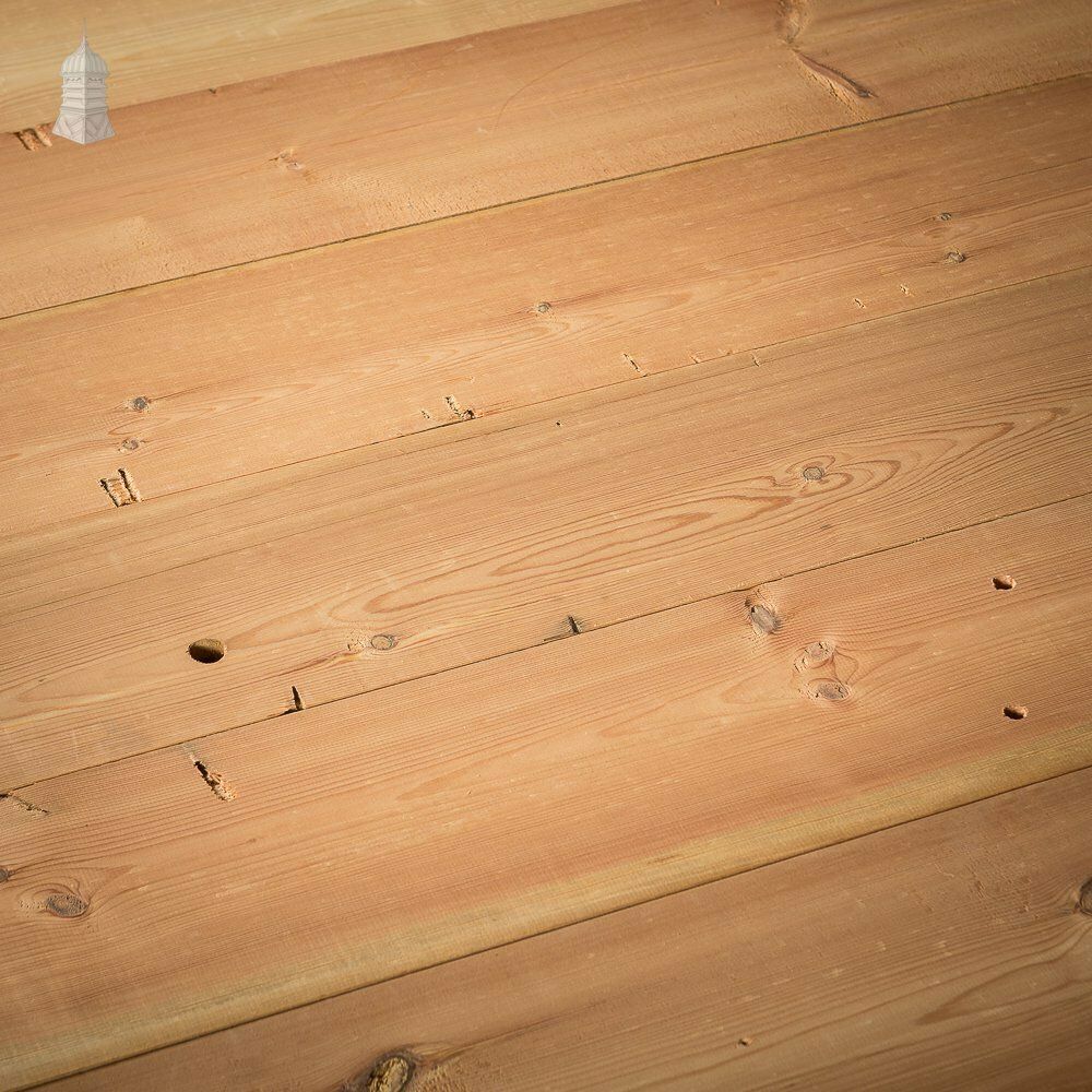 Batch Of 26 Square Metres Of 8" Inch Wide Pine Floorboards Cut From Floor Joists Salvaged From Norwich Castle photo vintage