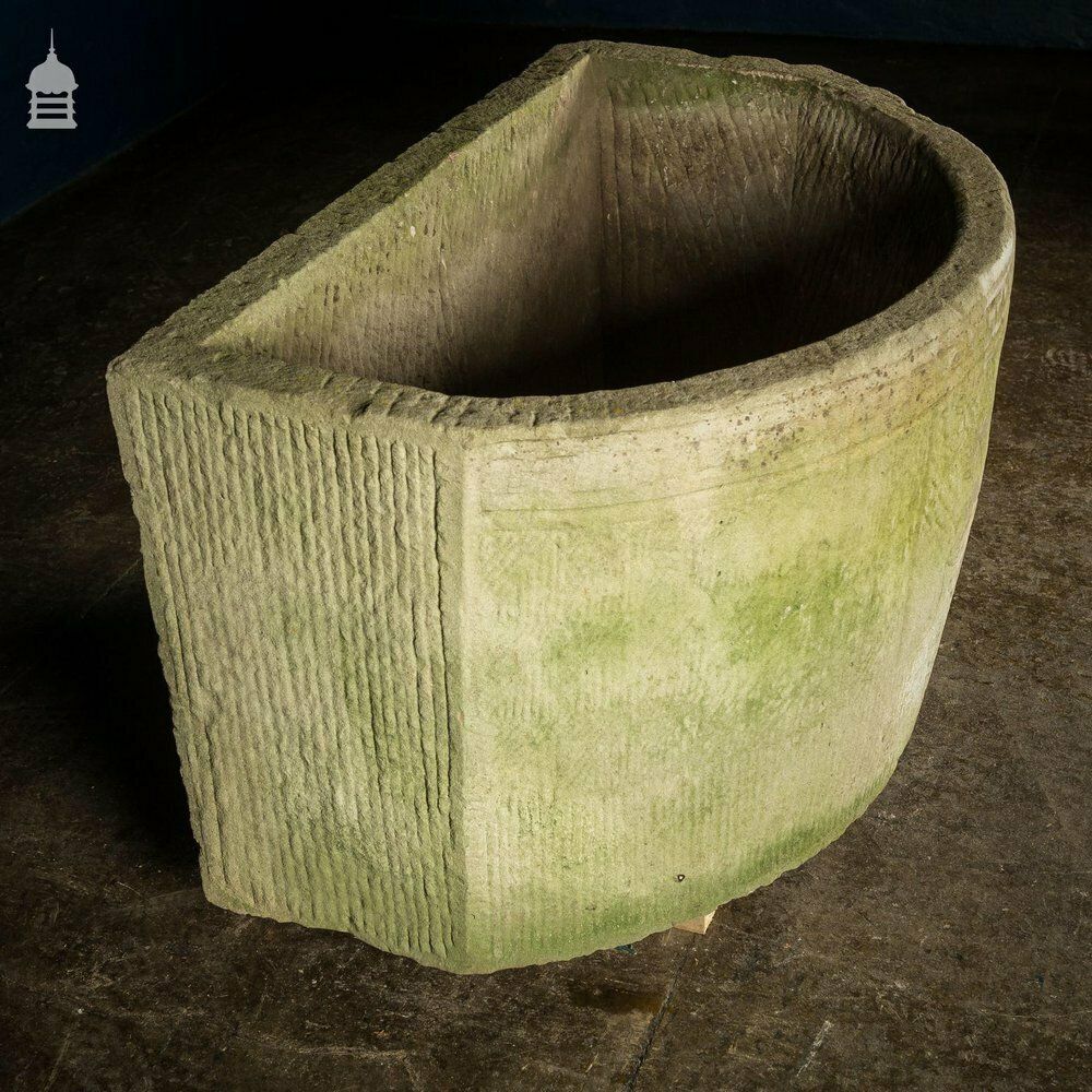 photo for sale Georgian Bow Fronted Sandstone Trough With Decorative Detailing Reputedly From The Belvoir Estate [Number 3]