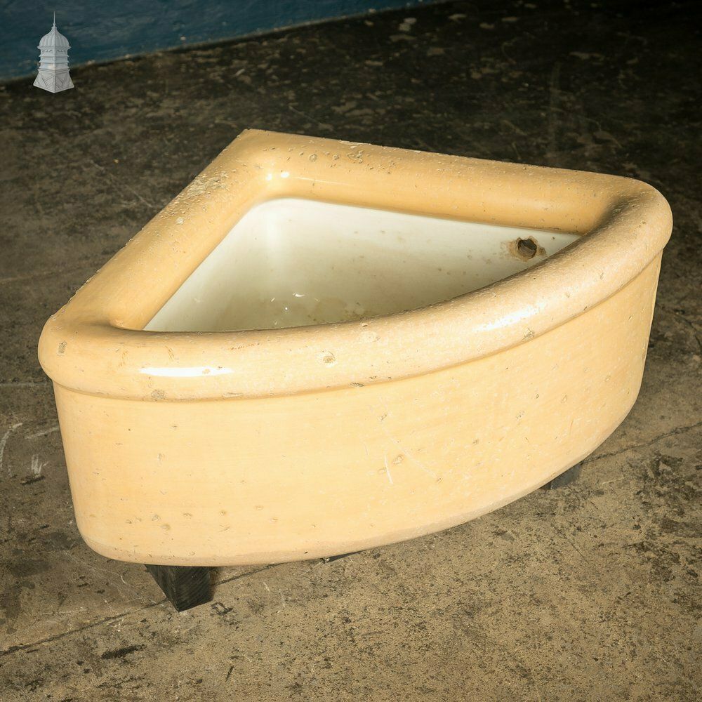 Period Cane And White Corner Trough Sink Planter photo furniture