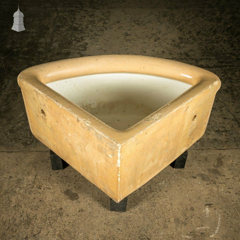 photo furniture Period Cane And White Corner Trough Sink Planter