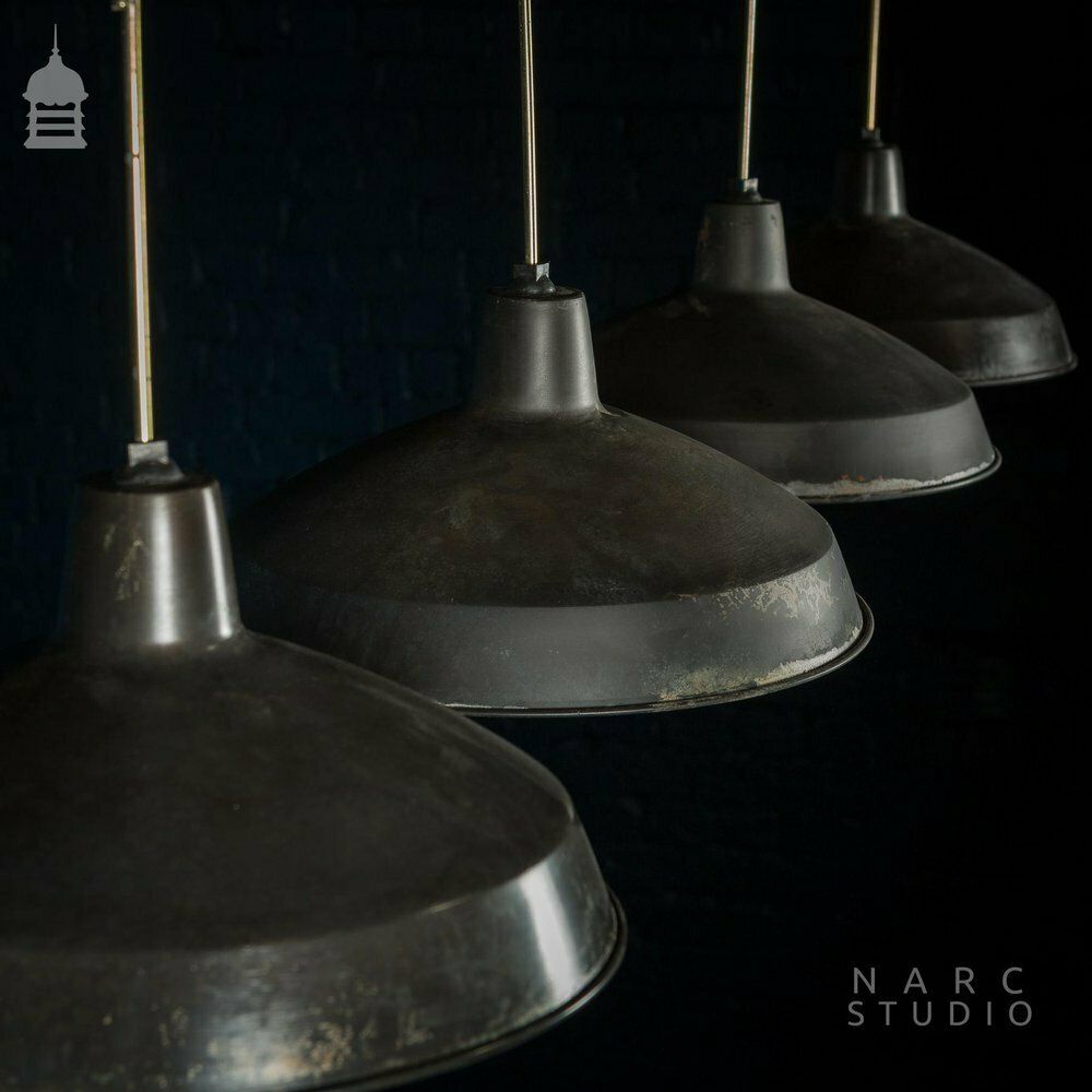 Batch Of 5 Narc Studio Stripped Industrial Metal Light Shades photo furniture