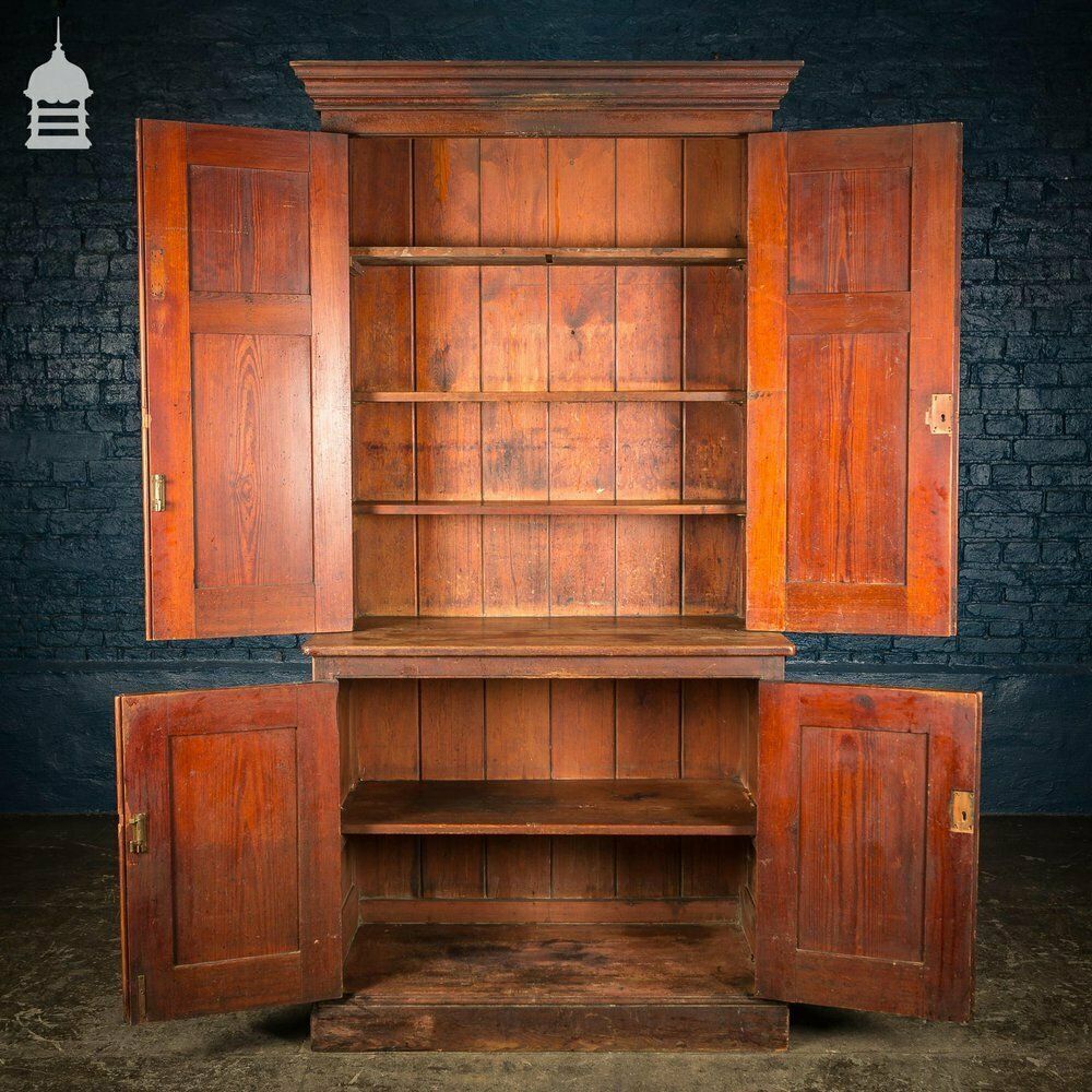 19th C Pitch Pine Pharmacy Sideboard Dresser With Scumble Finish photo 1380.0