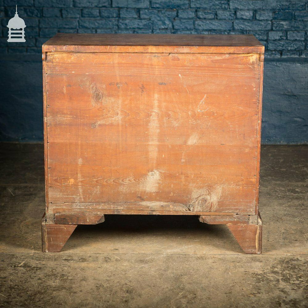 Furniture Small George III Chest Of Drawers Beautifully Proportioned In Mahogany With Cross Banding On Top Rim And Bracket Feet. C.1800 photo
