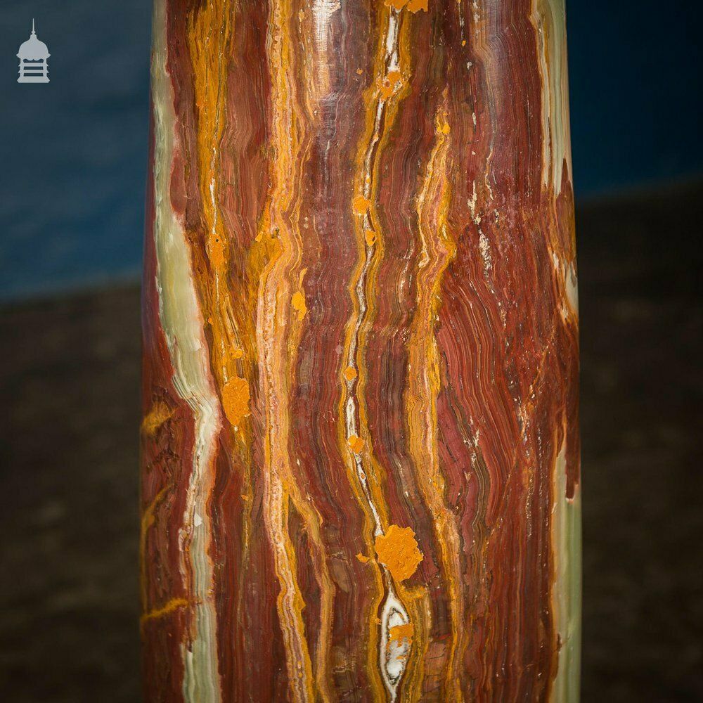 High Quality Red Onyx Biedermeier Style Pedestal Column 5 Pieces photo vintage