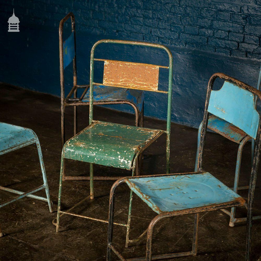 Set Of 10 Metal Industrial Chairs From Indonesia photo 720.0