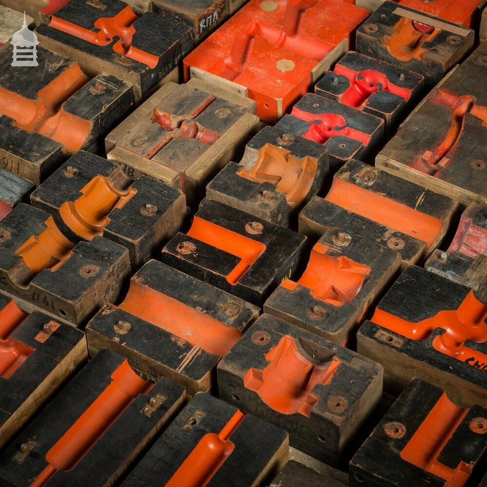 Collection Of 60 Black And Red Industrial Factory Foundry Moulds photo furniture