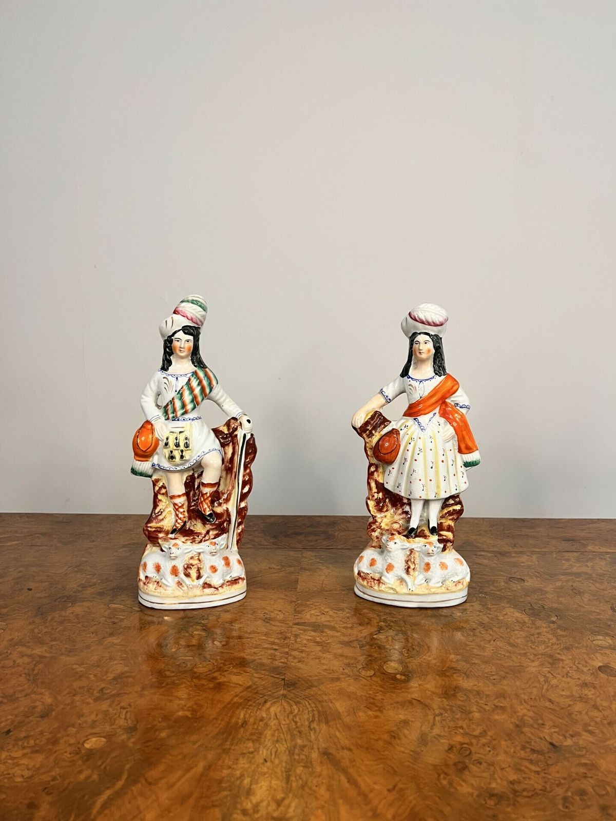 Quality Pair Of Antique Staffordshire Highland Figures photo for sale