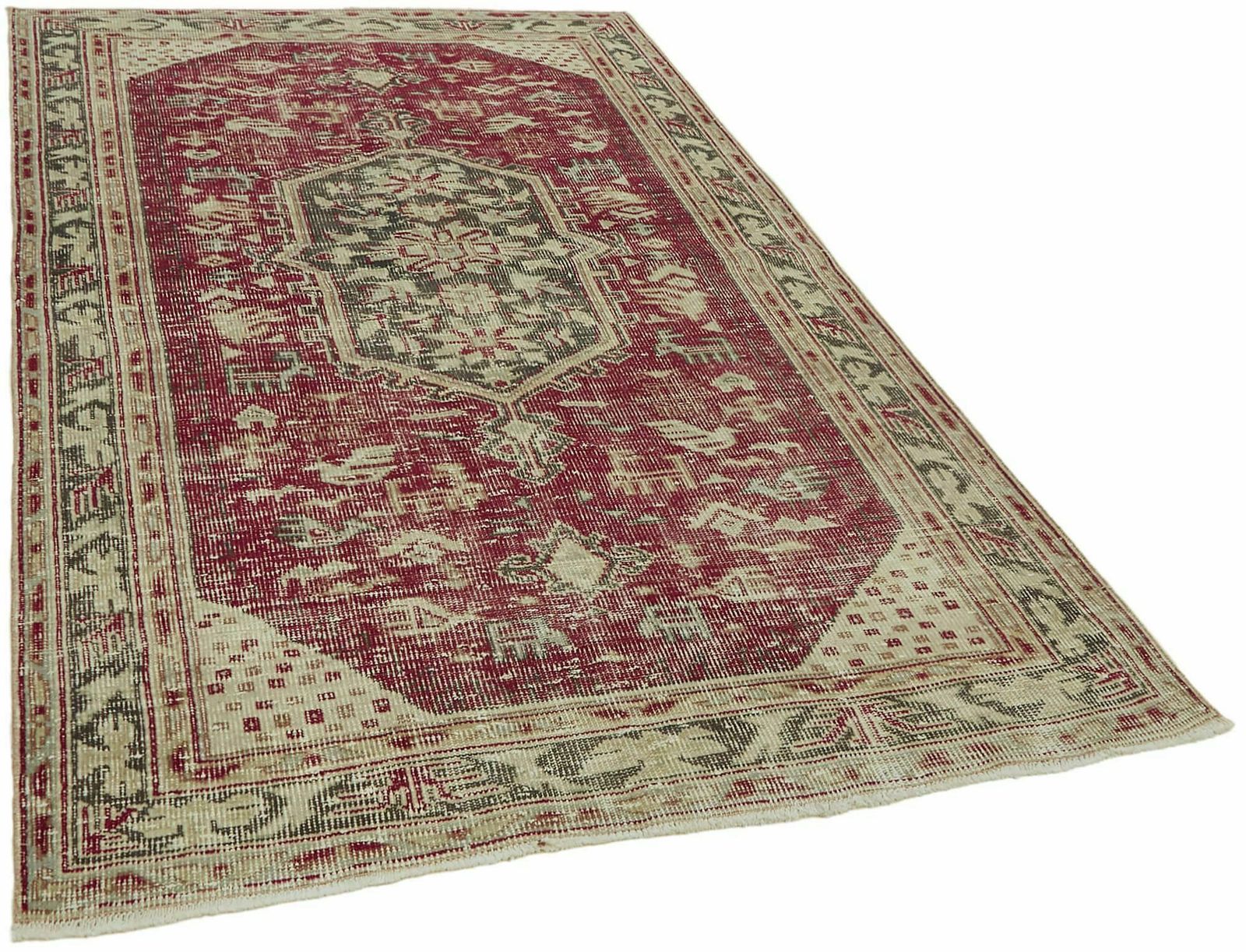 Handmade Anatolian Beige Turkish Vintage Area Rug 162 Cm X 260 Cm photo furniture