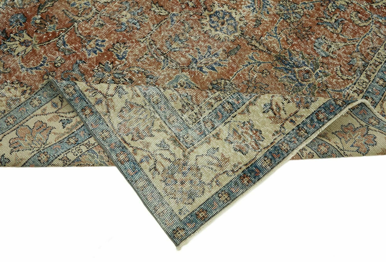Handmade Anatolian Beige Turkish Vintage Area Rug 206 Cm X 305 Cm photo vinterior