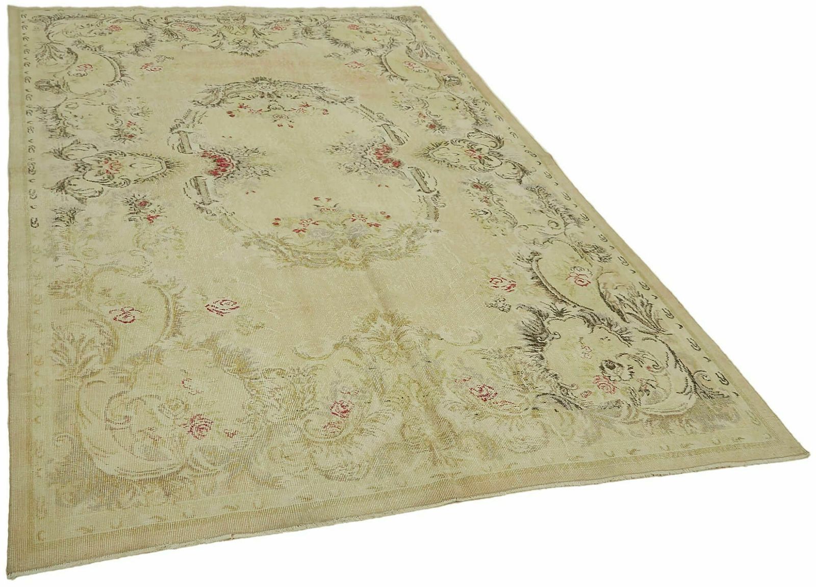 7x10 Beige Turkish Vintage Area Rug   44575 photo furniture