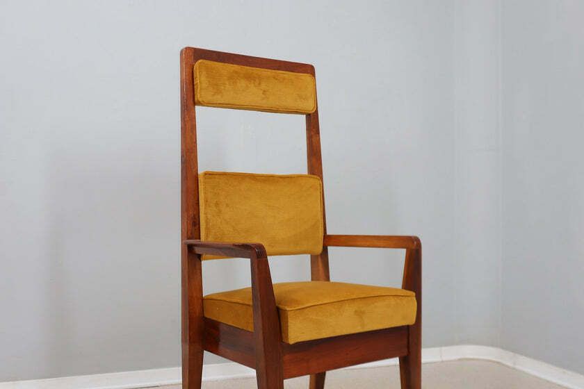 Mid Century High Back Chair Italy 1950s photo Furniture