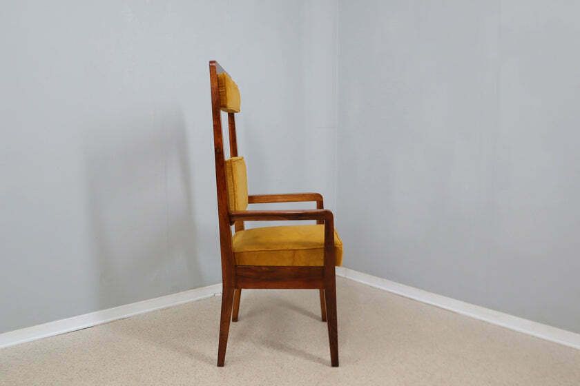 Mid Century High Back Chair Italy 1950s photo vinterior