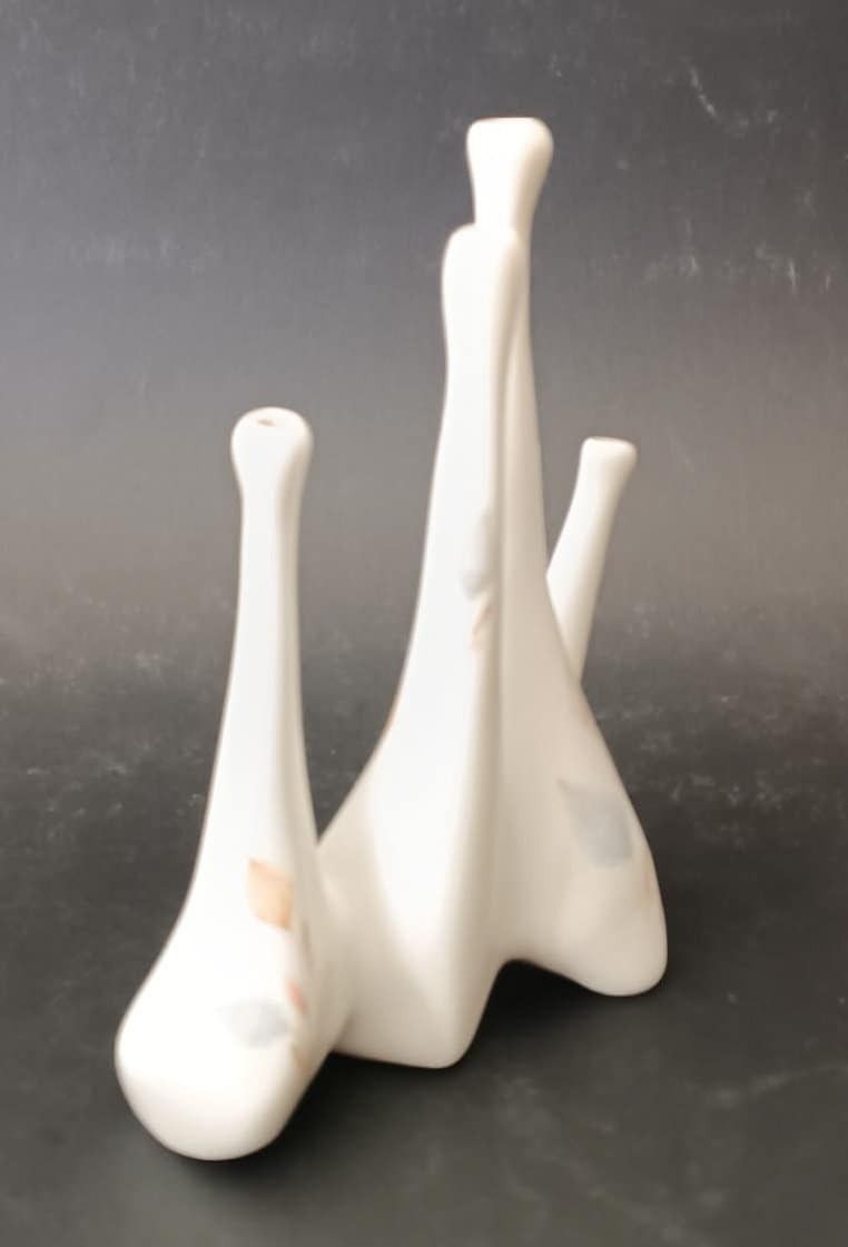 Antonia Campi Multi Vase Multi Vase White Ceramic Vase Sci Laveno Verbano 1950s photo vinterior
