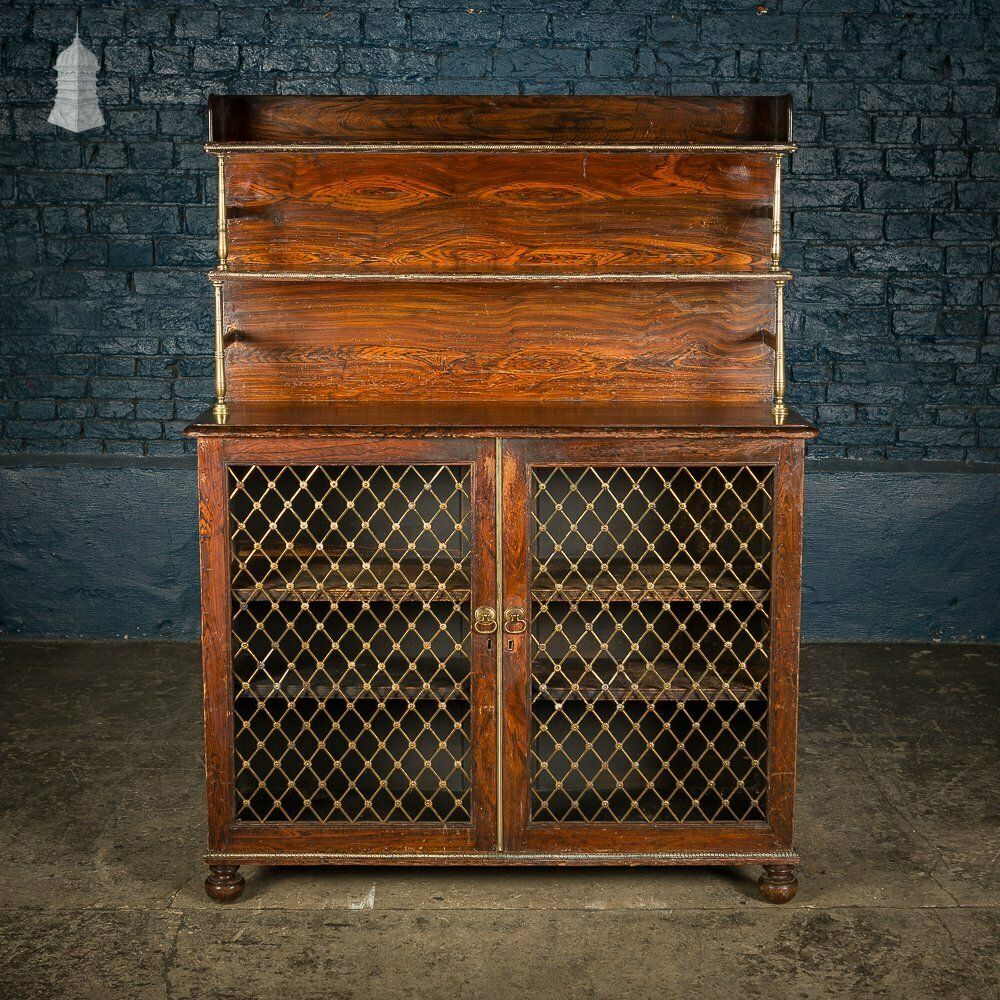 Regency Faux Rosewood Chiffonier Bookcase photo furniture