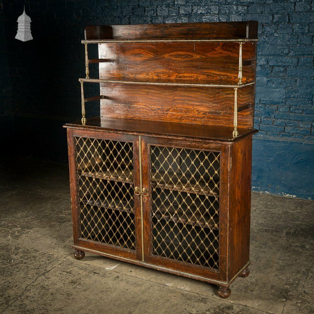 Regency Faux Rosewood Chiffonier Bookcase photo for sale
