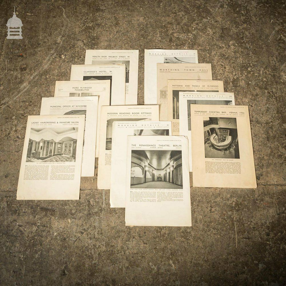 Collection Of 13 Original Supplements From The Architects' Journal Dated 1931 – 1935