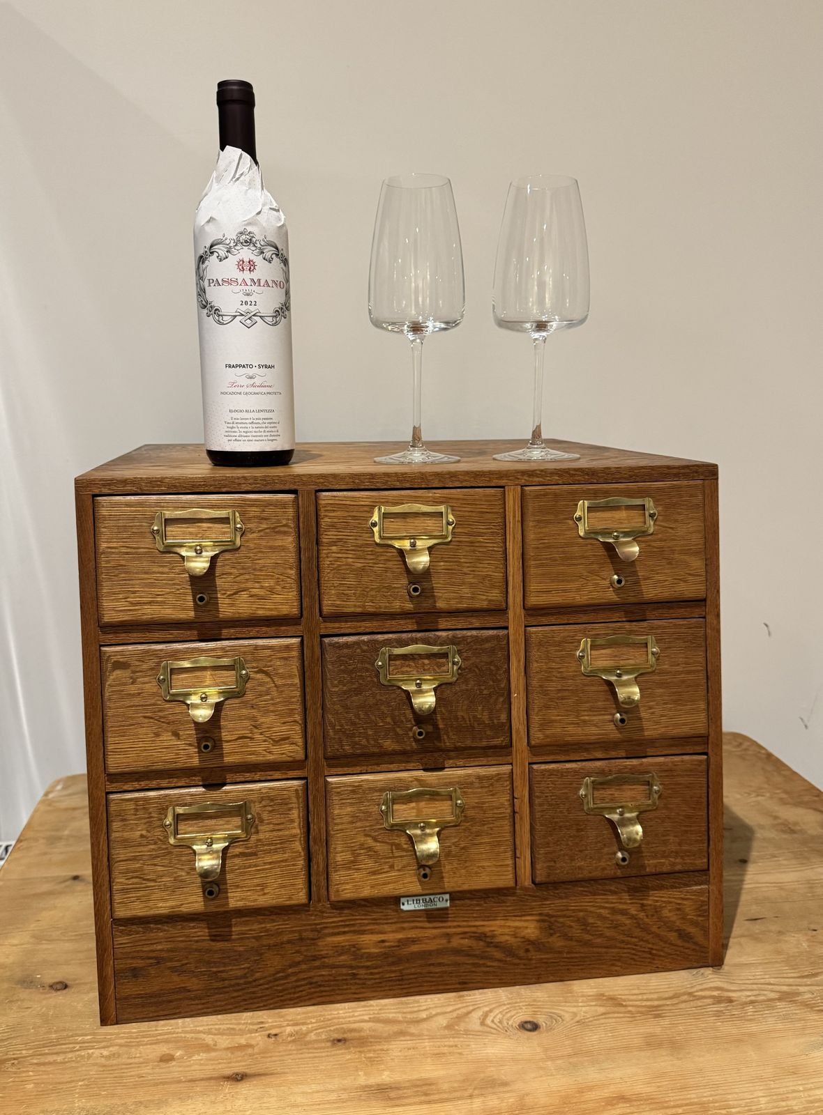 Art Deco Golden Oak Sloping Card Index Filing Cabinet By Libraco photo 125.0