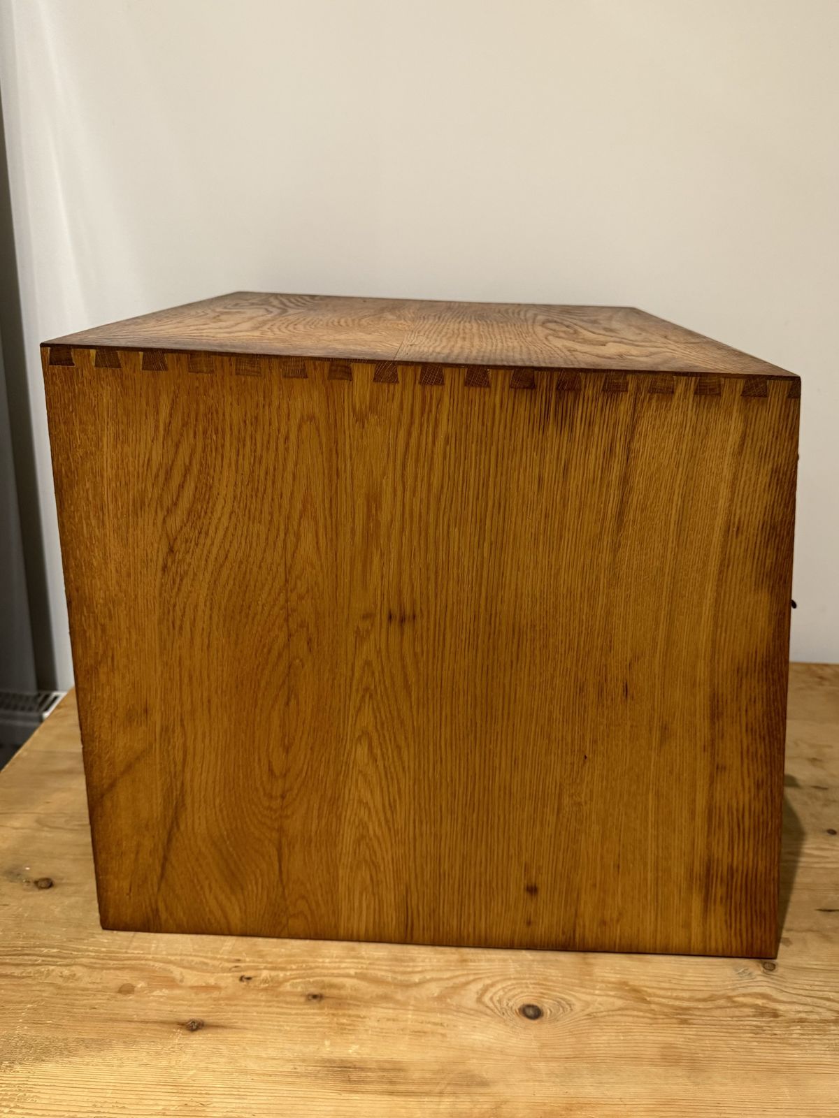 125.0 Art Deco Golden Oak Sloping Card Index Filing Cabinet By Libraco photo
