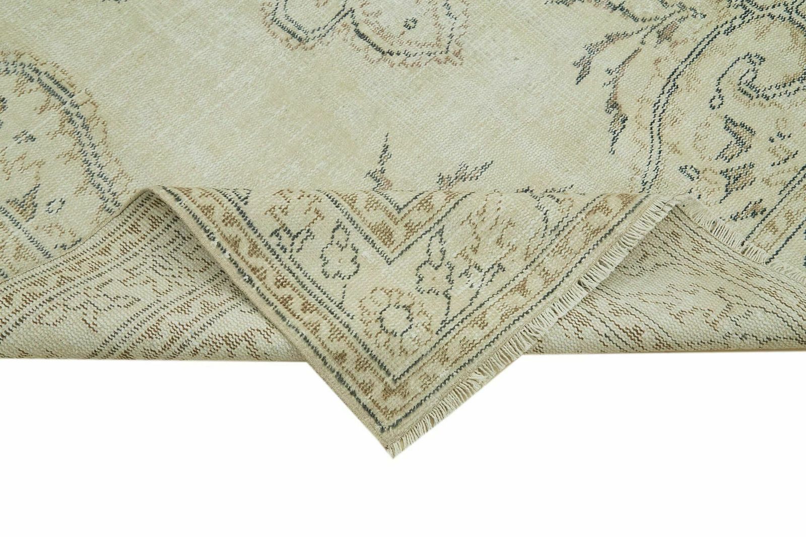 6x9 Beige Turkish Vintage Area Rug   41411 photo vinterior