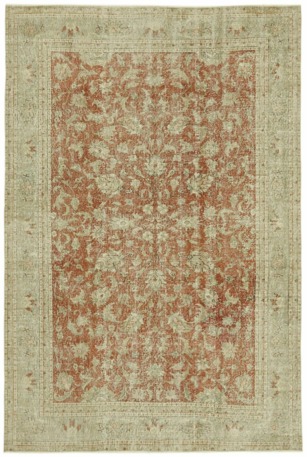 Handmade Anatolian Beige Turkish Vintage Area Rug 191 Cm X 287 Cm