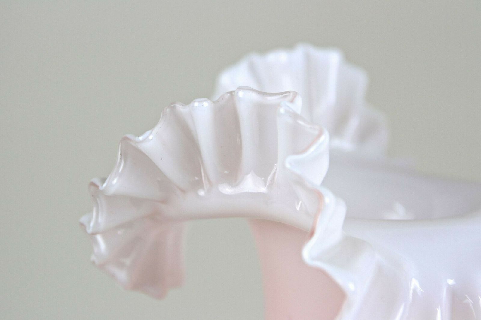 20th Century Art Nouveau Pink Frilly Edged Glass Vase, Austria Circa 1900 photo buy