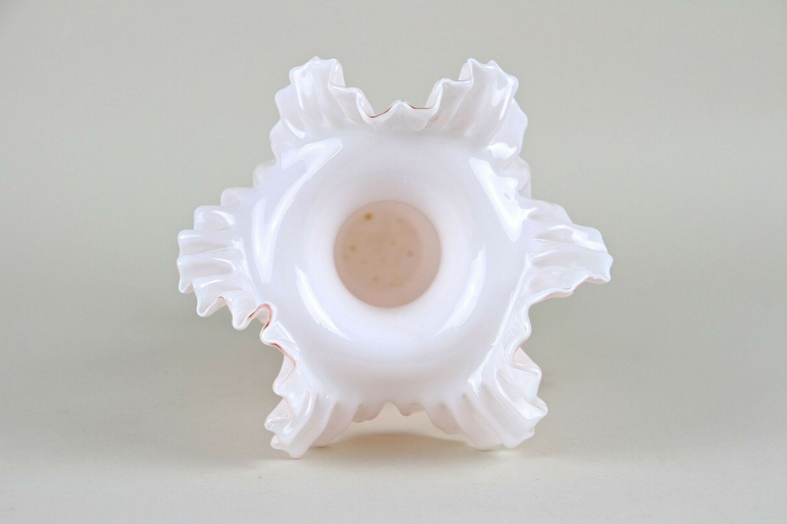 photo buy 20th Century Art Nouveau Pink Frilly Edged Glass Vase, Austria Circa 1900